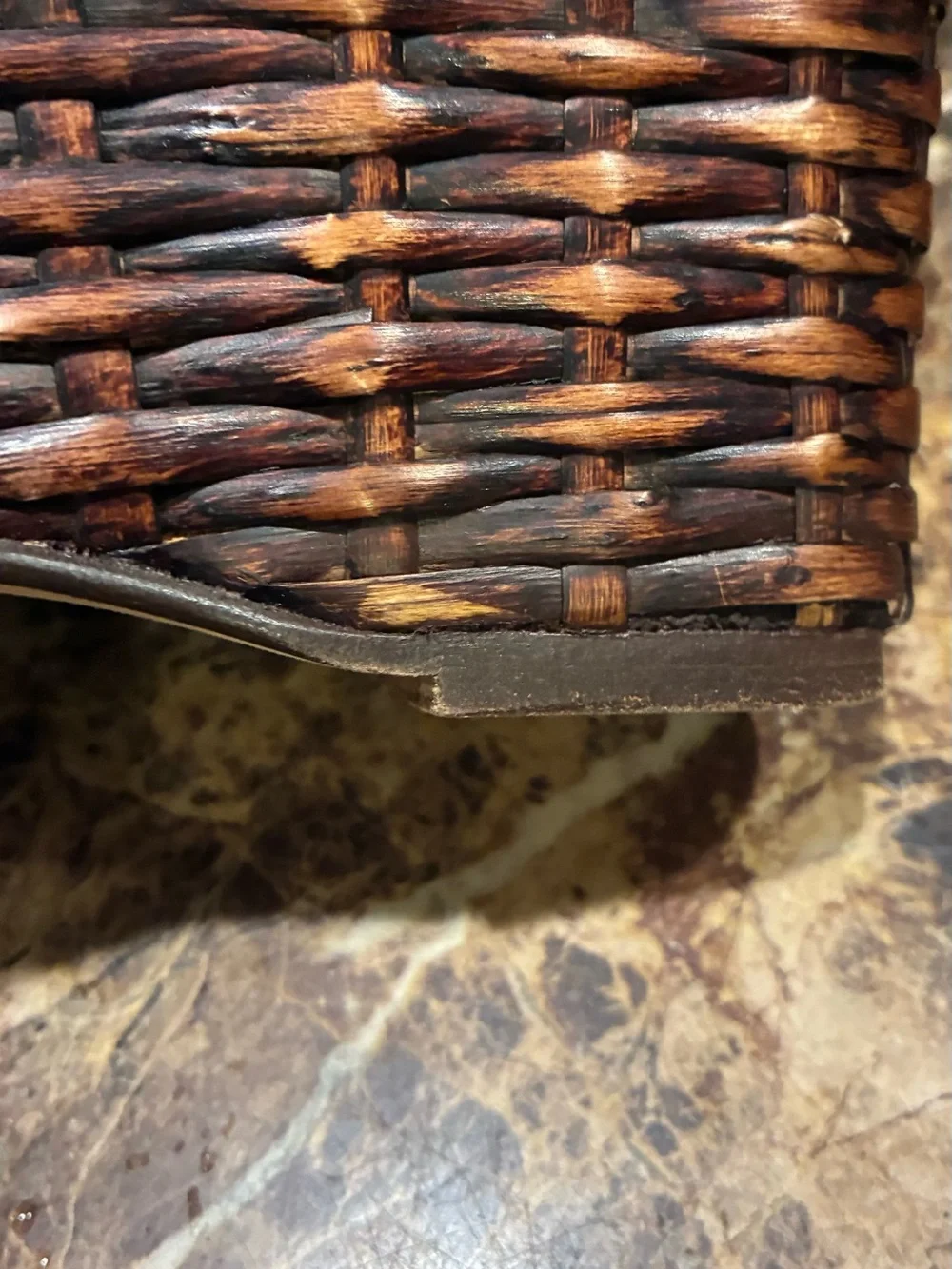 Rare Vintage Charles Jourden Pair Woven Basketweave Wedge Mules Spain- 7.5